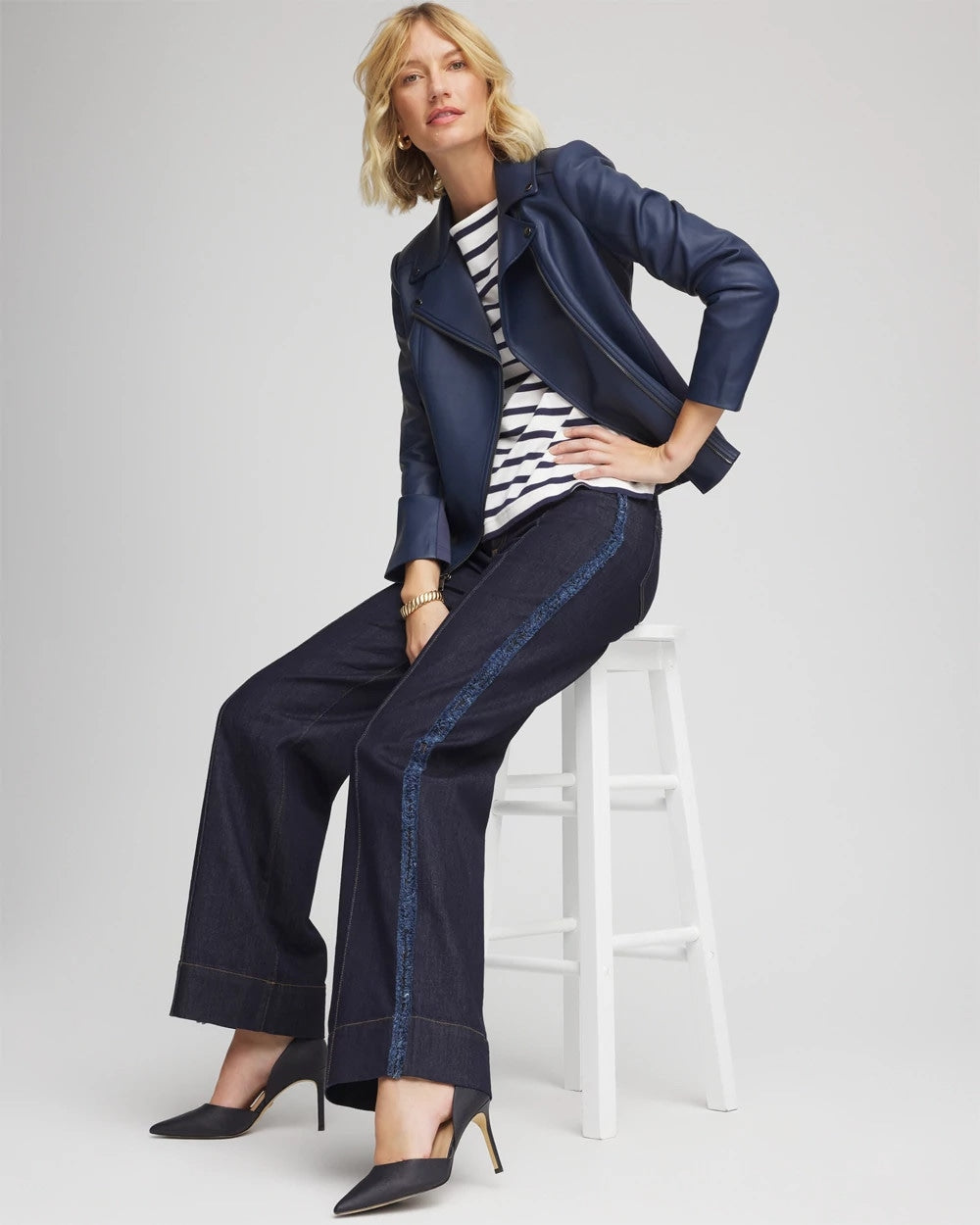Petite Frayed High-Rise Wide-Leg Jeans Cedar Rinse - Chico's