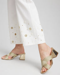 Pull-On Embellished Straight-Leg Cropped Jeans Alabaster - Chico's