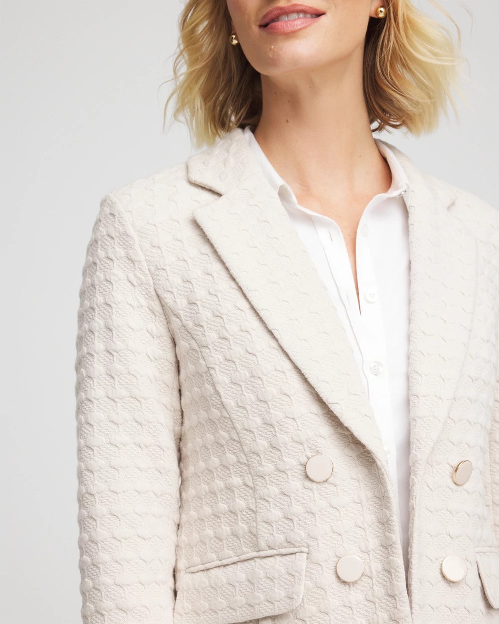 Textured Knit Blazer Smokey Taupe - Chico's