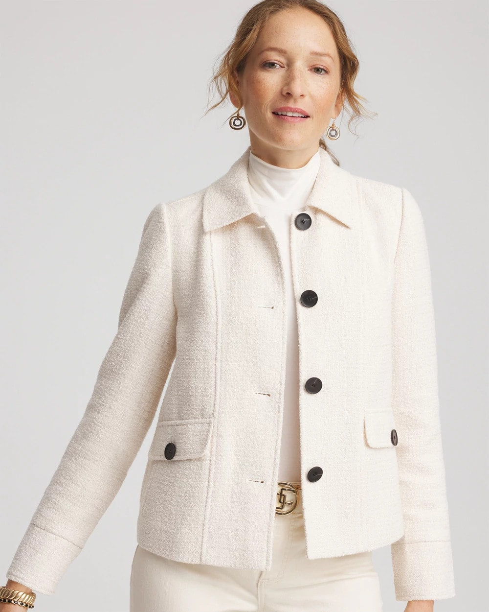 Bouclé Chore Jacket English Cream - Chico's