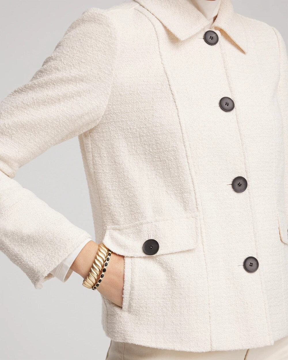 Bouclé Chore Jacket English Cream - Chico's