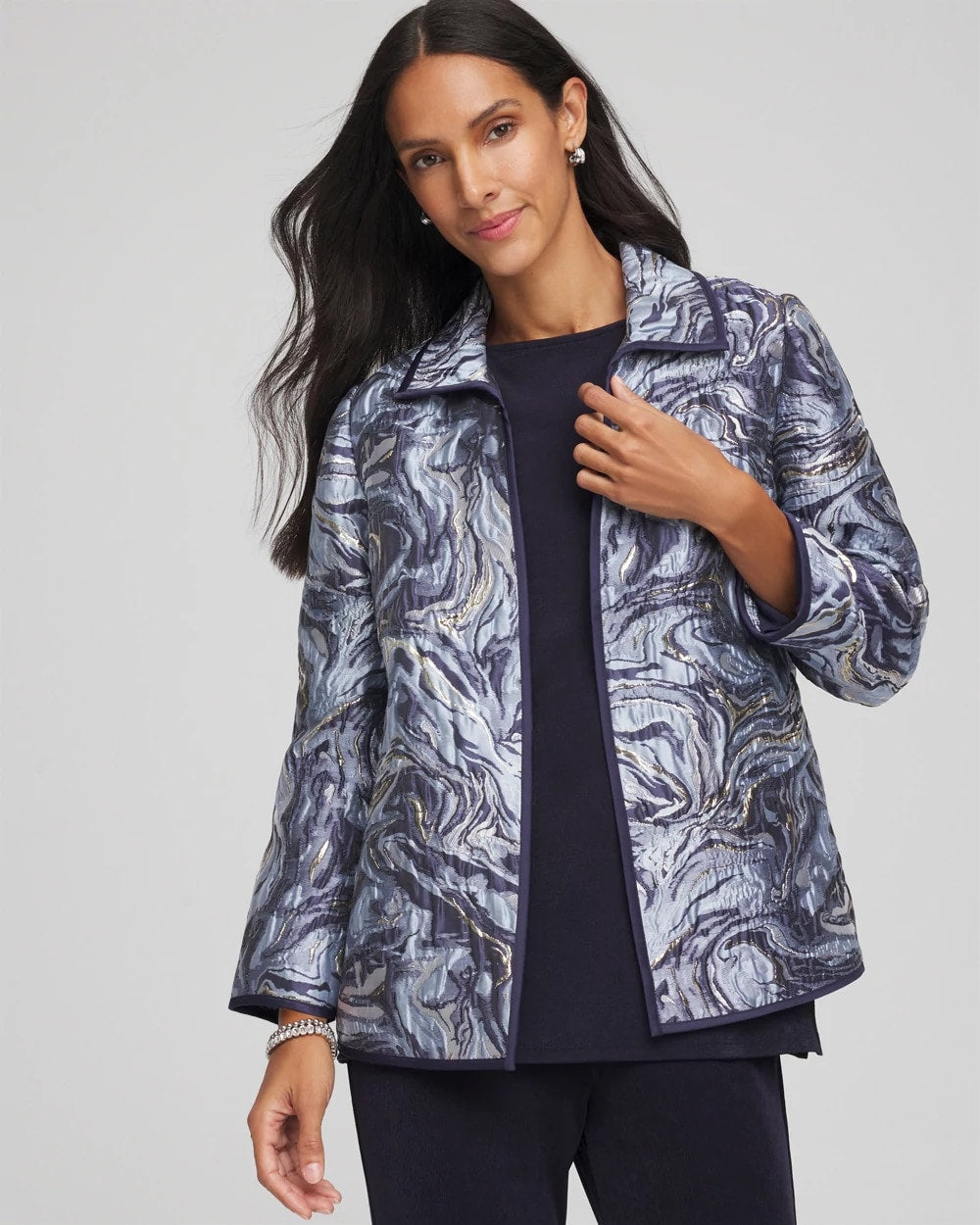 Travelers™ Jacquard Swirl Jacket Travelers India Ink - Chico's