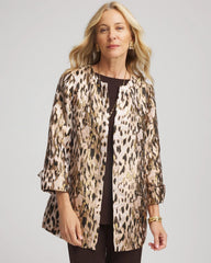 Travelers™ Collection Animal Jacquard Jacket Deep Taupe - Chico's