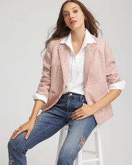 Party Tweed Sequins Blazer Pink - Chico's