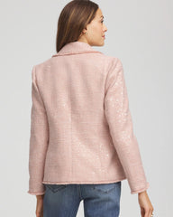 Party Tweed Sequins Blazer Pink - Chico's