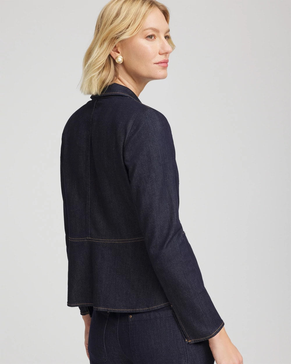 Denim Peplum Blazer Cedar Rinse - Chico's