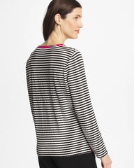 Zenergy® Striped Jacquard Contrast Pullover Top Europa Pink - Chico's