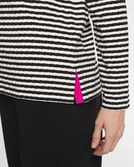 Zenergy® Striped Jacquard Contrast Pullover Top Europa Pink - Chico's