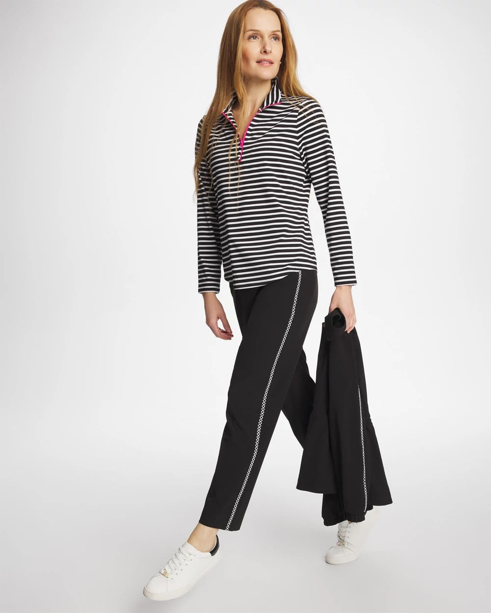 Zenergy® UPF Lattice-Trim Ankle Pants Black - Chico's