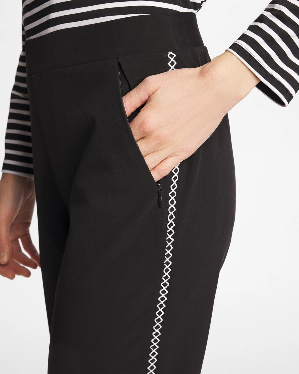 Zenergy® UPF Lattice-Trim Ankle Pants Black - Chico's