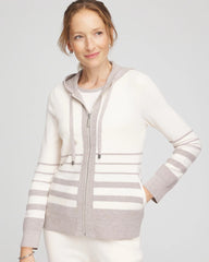 Zenergy® Luxe Metallic Striped Sweater English Cream - Chico's