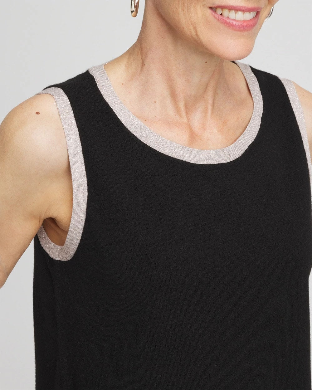 Zenergy® Luxe Metallic Trim Tank Black - Chico's