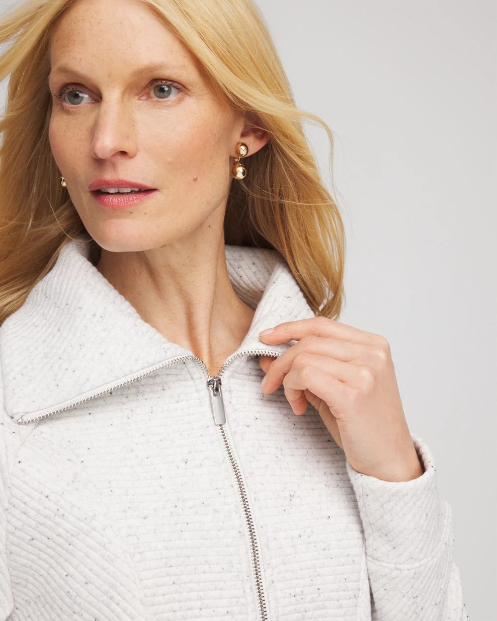 Zenergy® Textured Rib Tunic Light Heather Gray - Chico's