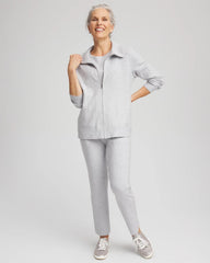 Zenergy® Luxe Diamante Zip Cardigan Frosted Gray Heather - Chico's