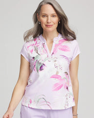 Zenergy® UPF Floral Polo Violet Aura - Chico's