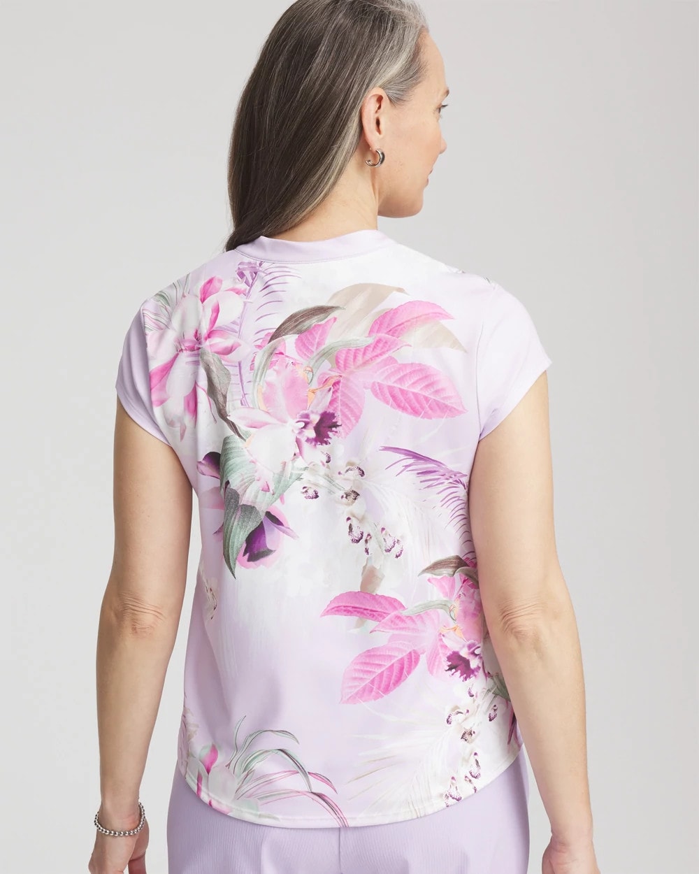 Zenergy® UPF Floral Polo Violet Aura - Chico's