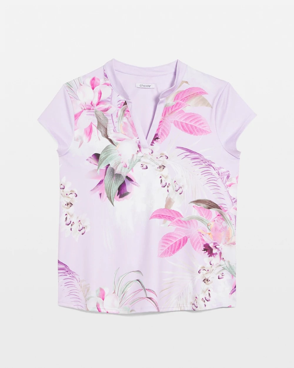 Zenergy® UPF Floral Polo Violet Aura - Chico's
