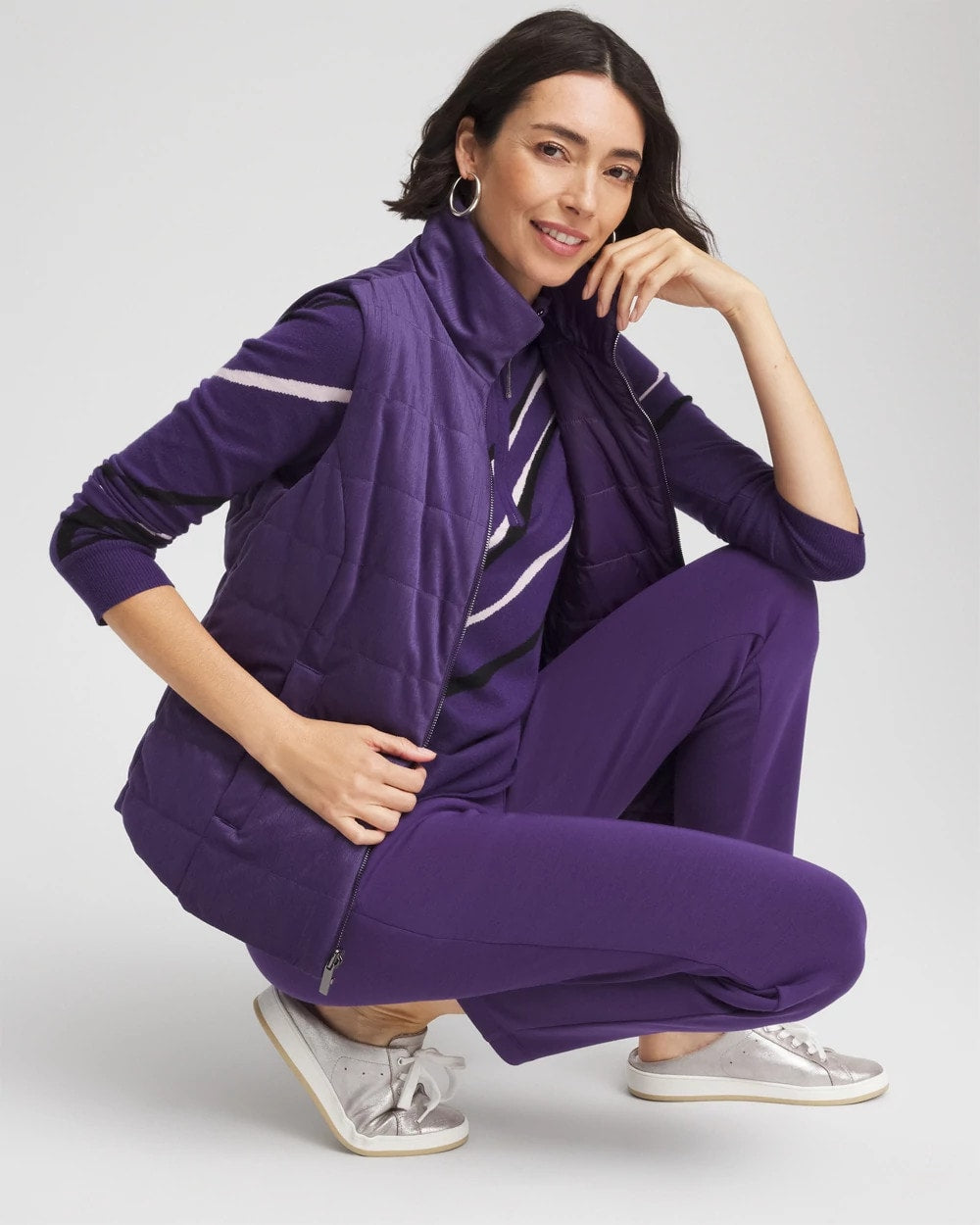 Zenergy® Reversible Velvet Puffer Vest Purple Elixir - Chico's
