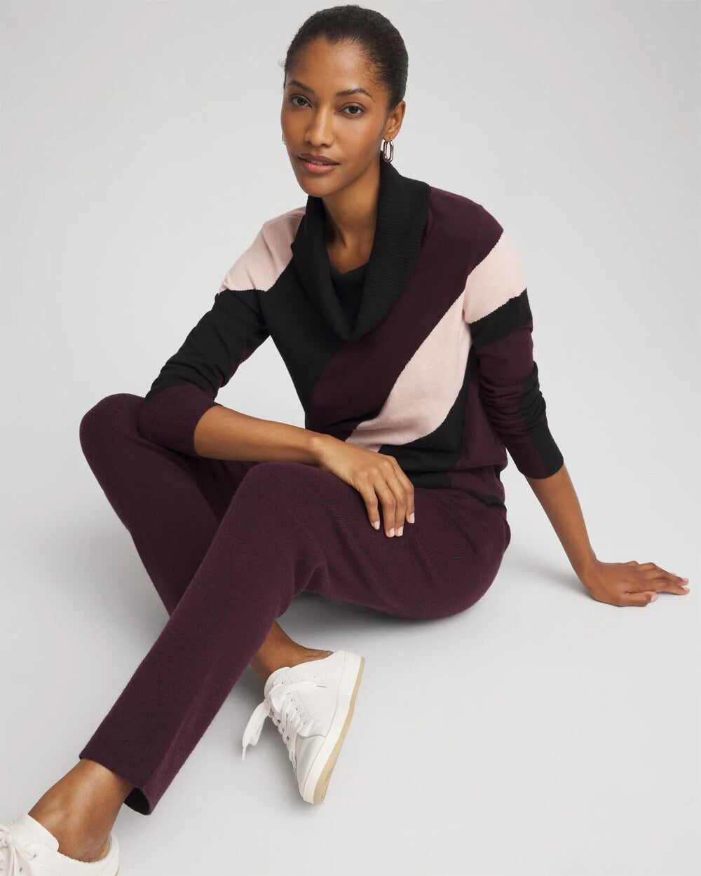 Zenergy® Luxe Intarsia Cowlneck Top Night Bloom - Chico's