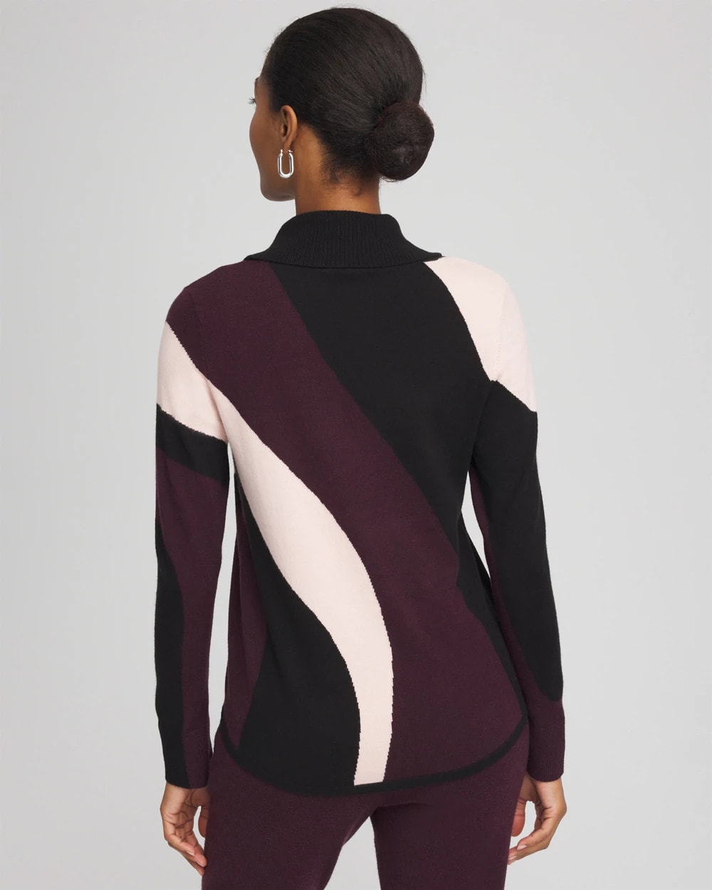 Zenergy® Luxe Intarsia Cowlneck Top Night Bloom - Chico's