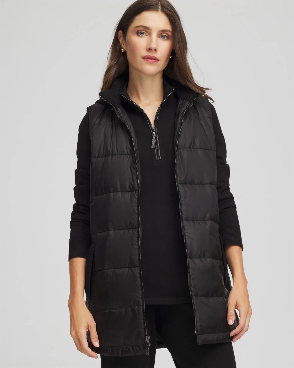Zenergy® Quilted Hooded Vest Black - Chico's