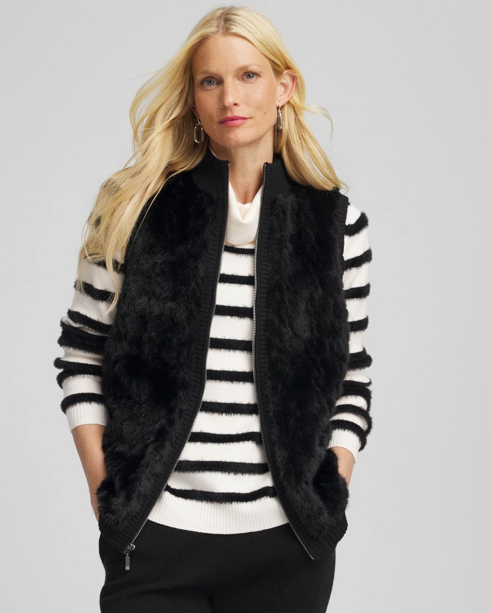 Zenergy® Luxe Faux Fur Vest Black - Chico's