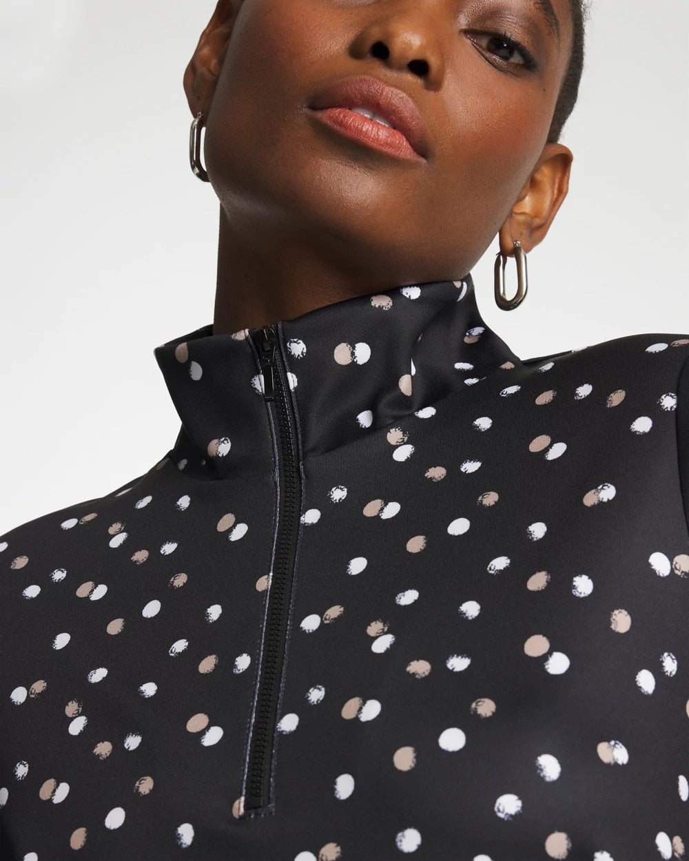 Zenergy® UPF Spotted Half Zip Studio Taupe - Chico's