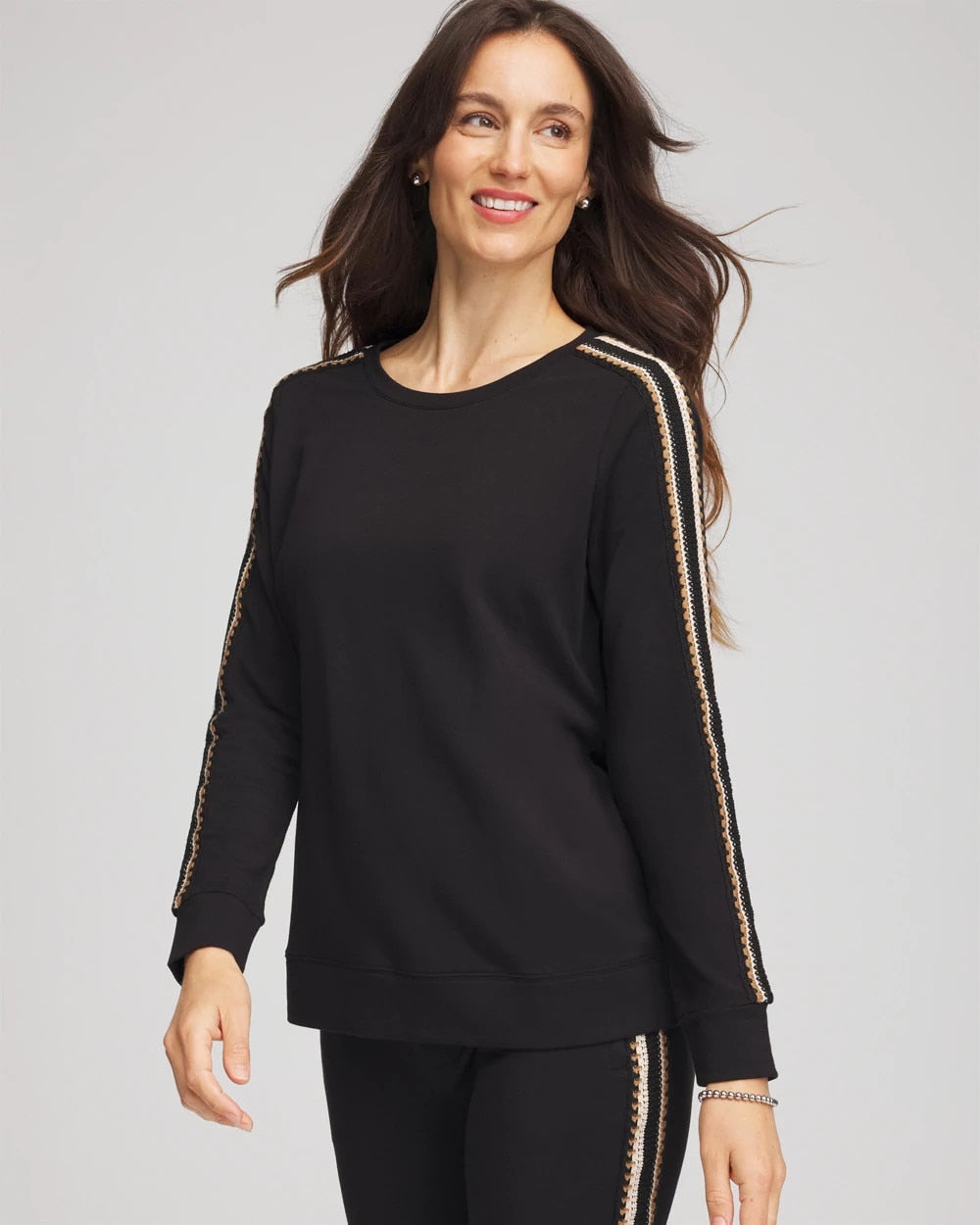 Zenergy® Lattice-Trim Pullover Top Black - Chico's