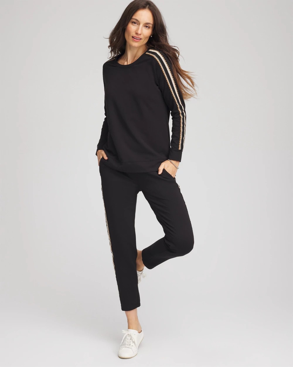 Zenergy® Lattice-Trim Pullover Top Black - Chico's