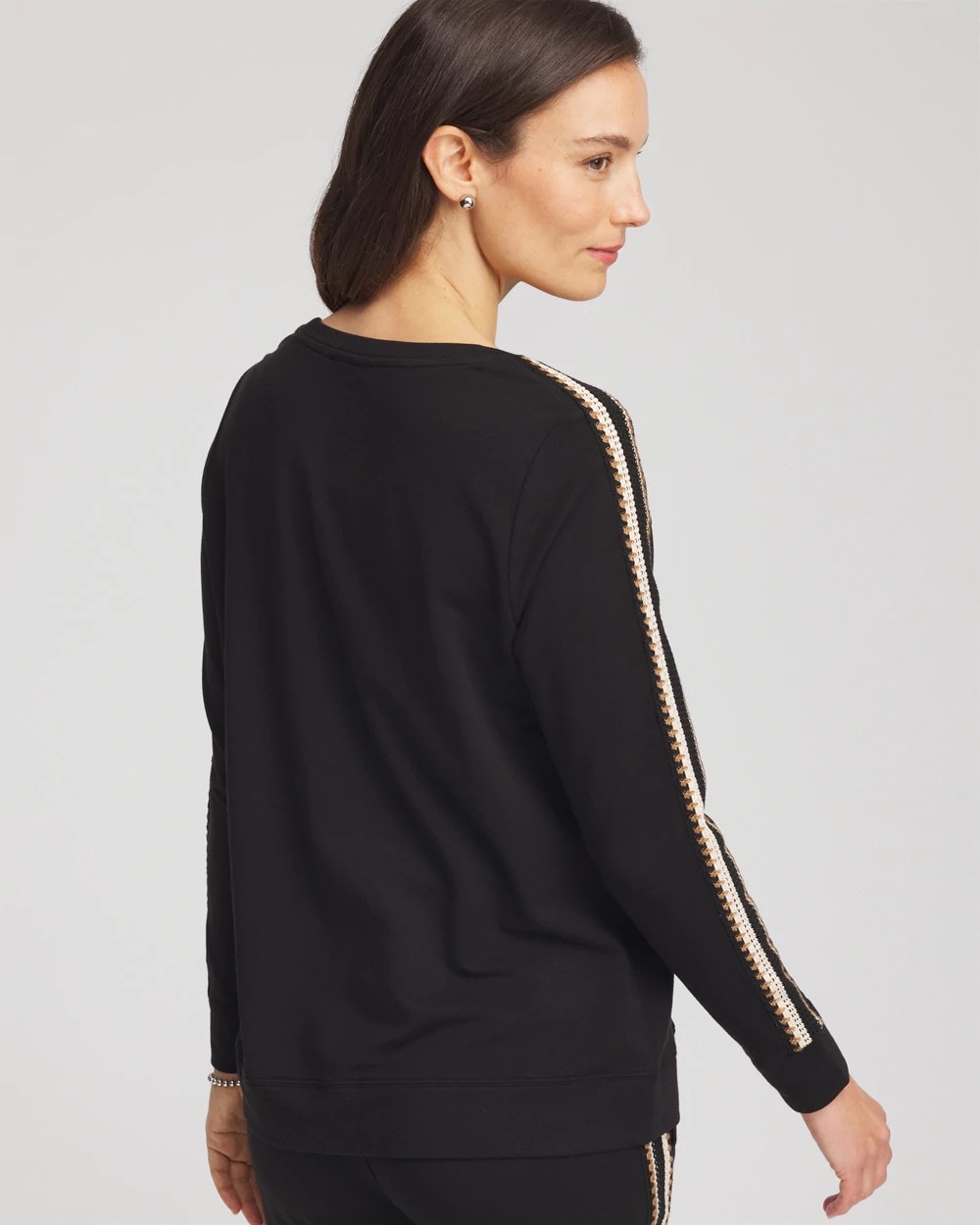 Zenergy® Lattice-Trim Pullover Top Black - Chico's
