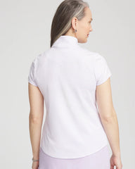 Zenergy® Striped UPF Short-Sleeve Top Violet Aura - Chico's