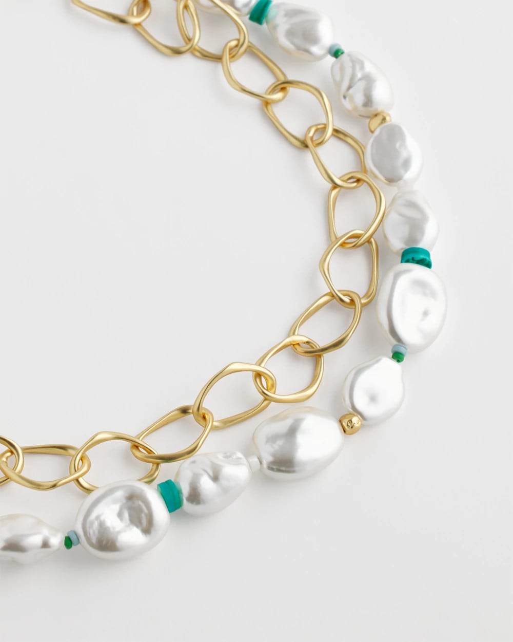 Pearlescent Goldtone Collar Necklace Pearl - Chico's