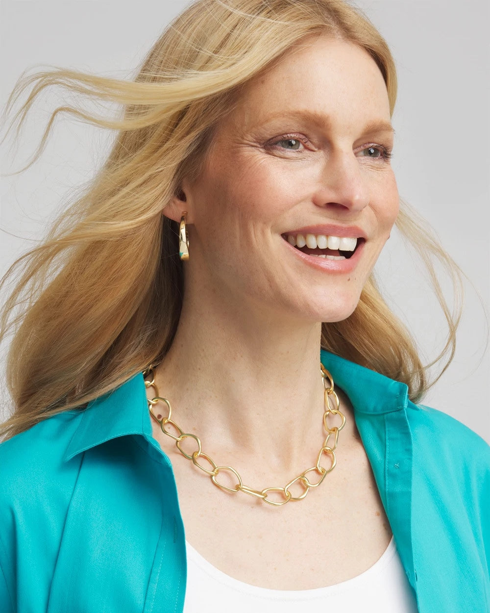 Pearlescent Goldtone Collar Necklace Pearl - Chico's
