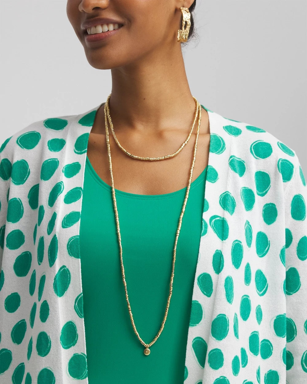 Long Goldtone Seed Bead Necklace Gold - Chico's