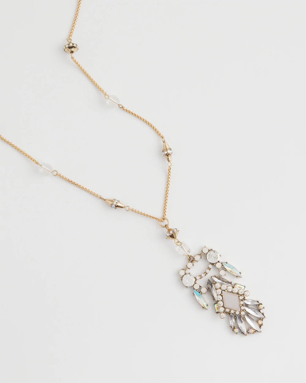 Adjustable Opalescent Pendant Necklace Pink - Chico's