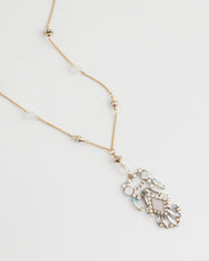 Adjustable Opalescent Pendant Necklace Pink - Chico's