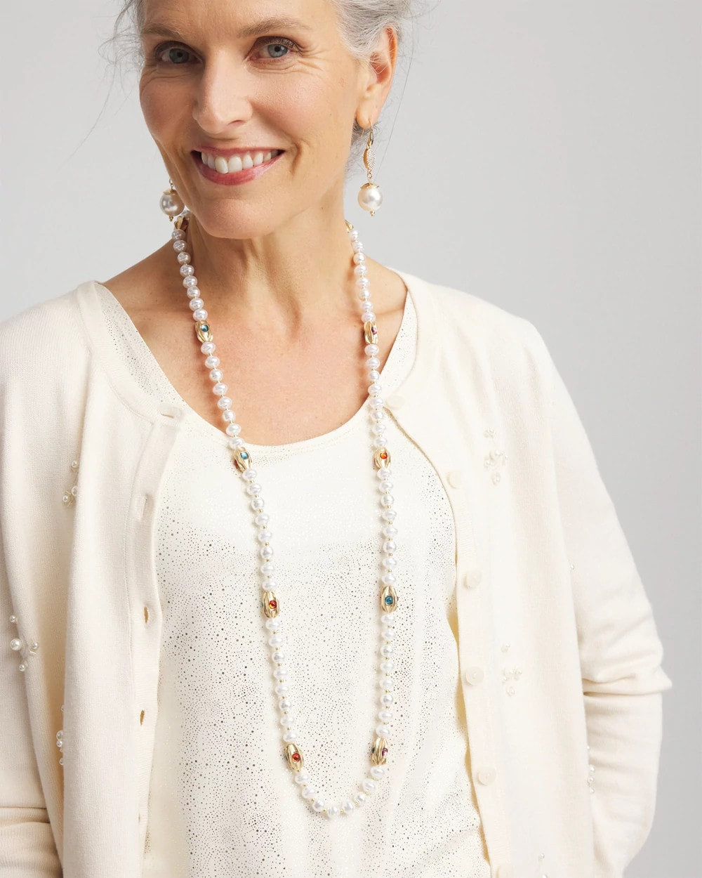 Goldtone Faux Pearl Single-Strand Necklace Pearl - Chico's