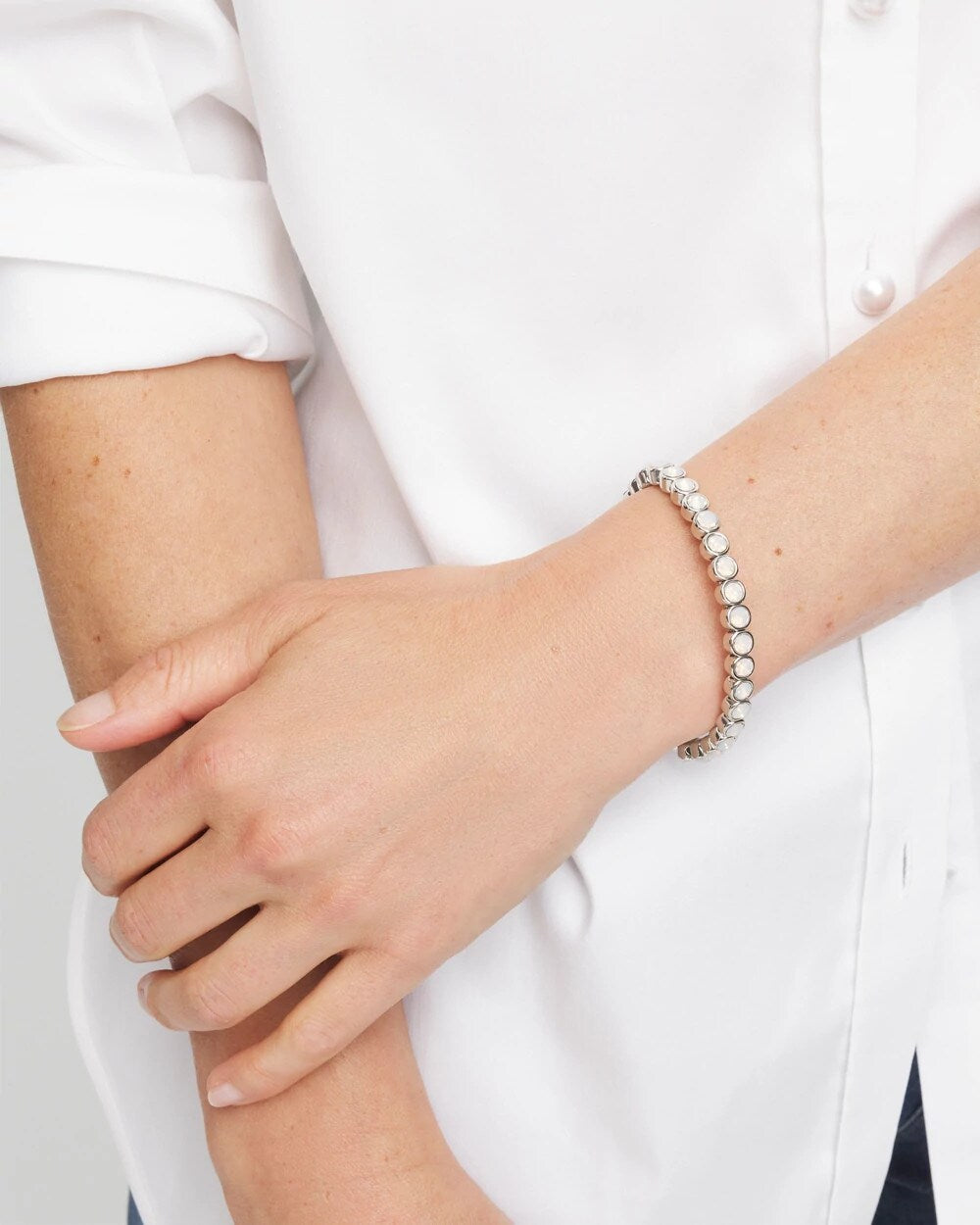 Shiny Round Stretch Bracelet Iridescence - Chico's