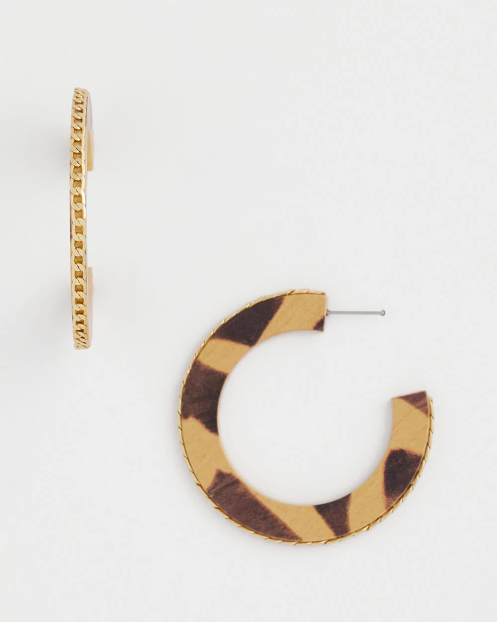 Animal Wood Hoop Earrings Neutral - Chico's