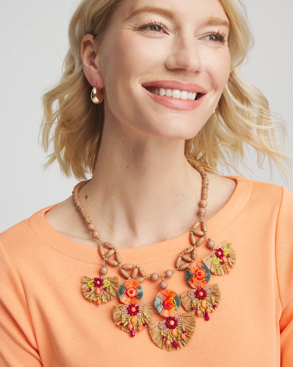 Tropical Floral Bib Necklace Multi - Chico's