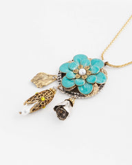 Adjustable Flower Charm Pendant Necklace Multi - Chico's