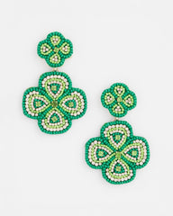 Clover Drop On Post Earrings Green - Chico's
