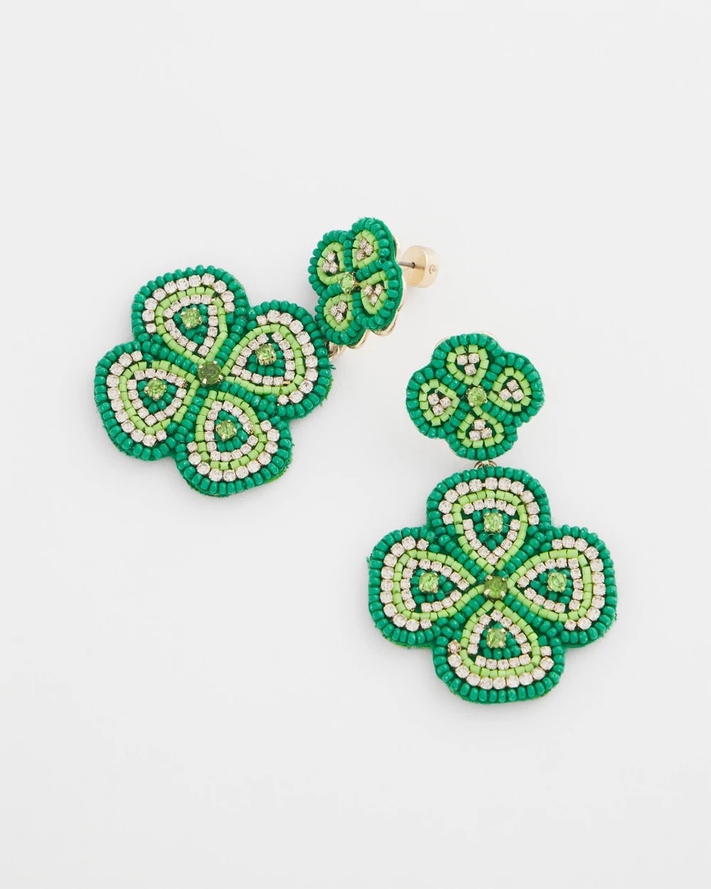 Clover Drop On Post Earrings Green - Chico's