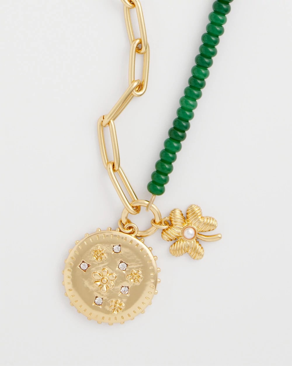 Short Clover Pendant Necklace Green - Chico's