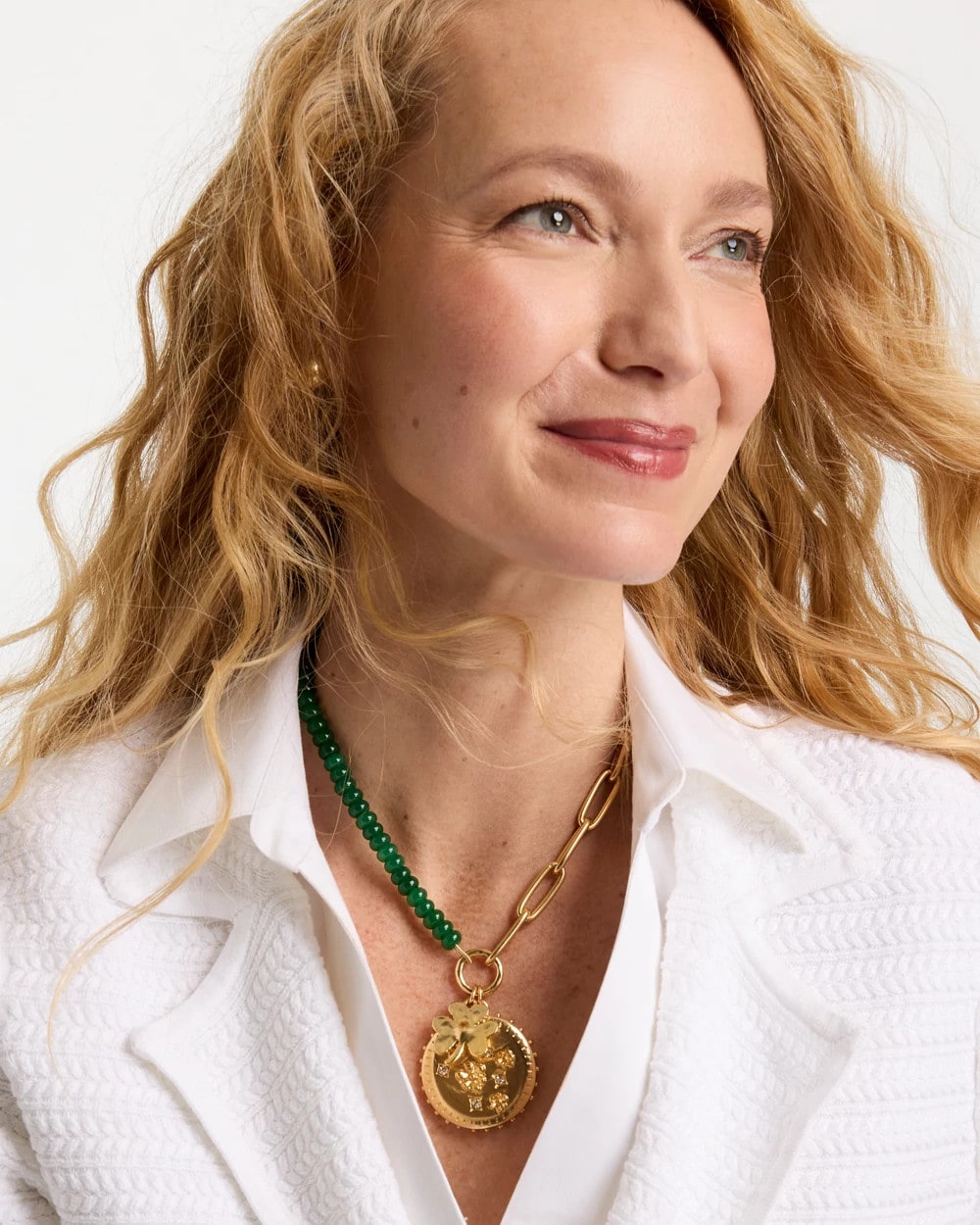 Short Clover Pendant Necklace Green - Chico's