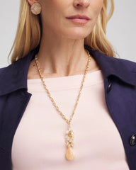Convertible Rose Quartz Pendant Necklace Pale Pink - Chico's