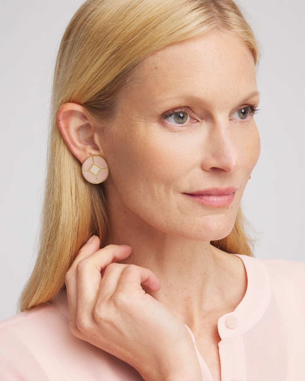 No Droop® Enamel Clip-On Earrings Pink - Chico's