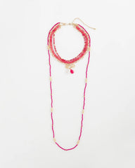 Convertible Beaded Pendant Necklace Pink - Chico's