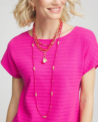 Convertible Beaded Pendant Necklace Pink - Chico's