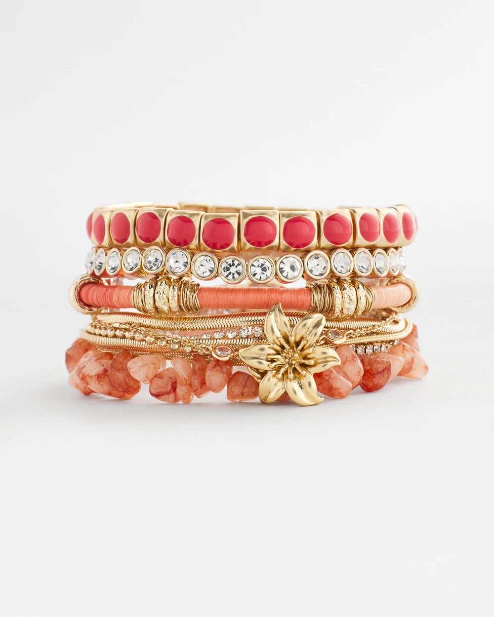 Bold Orange Goldtone Stretch Bracelet Orange - Chico's